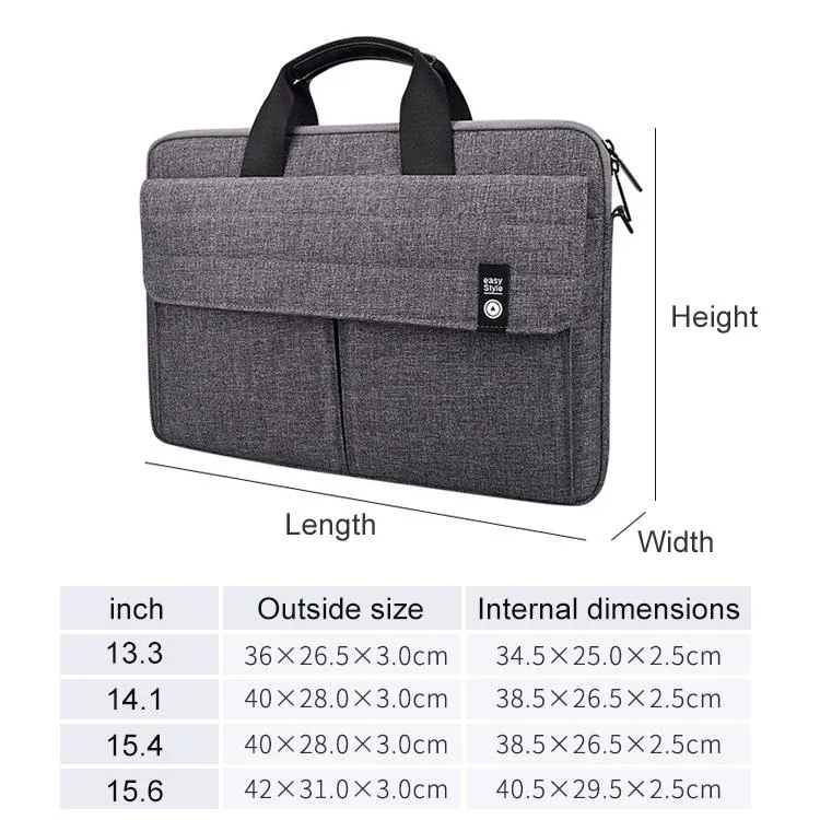 15.6 Inch Laptop Handheld Briefcase Storage Bag - no Shoulder Strap