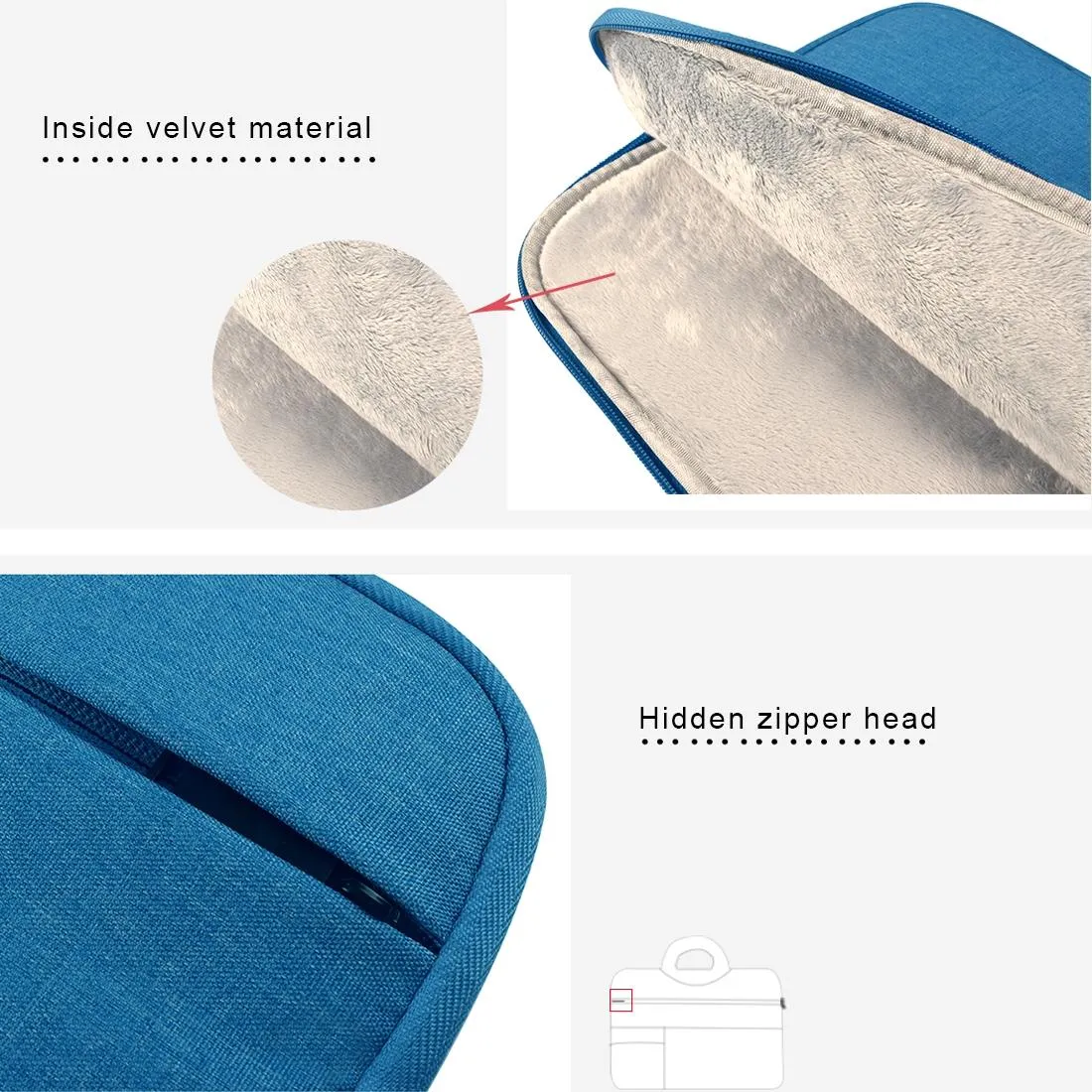 15.6 Inch Laptop Tablet Bag with Multiple Pockets and Soft Oxford Cloth Handle