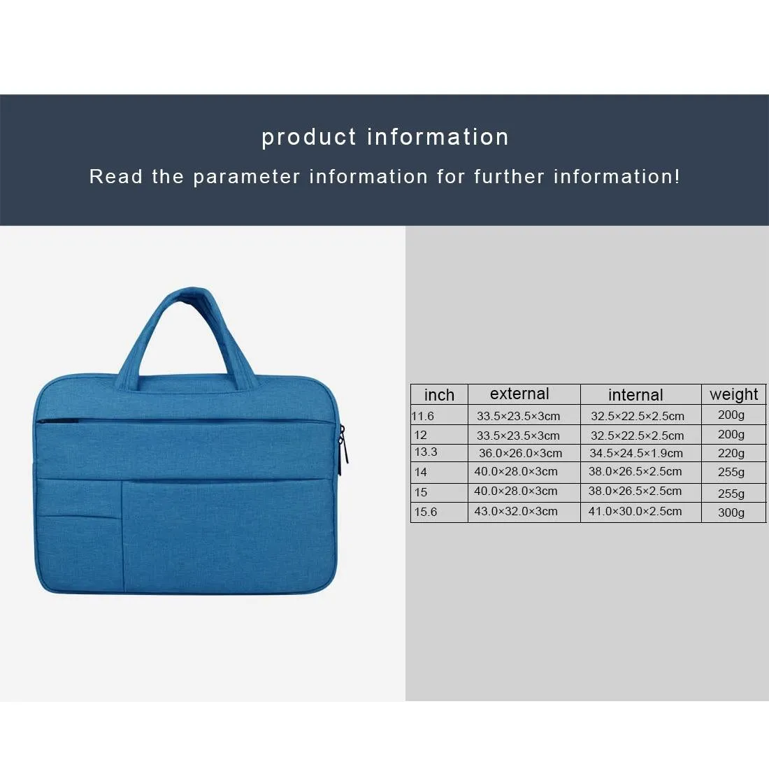 15.6 Inch Laptop Tablet Bag with Multiple Pockets and Soft Oxford Cloth Handle