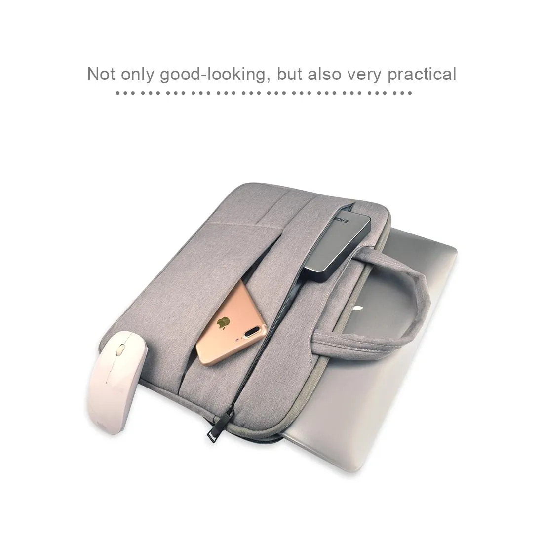 15.6 Inch Laptop Tablet Bag with Multiple Pockets and Soft Oxford Cloth Handle