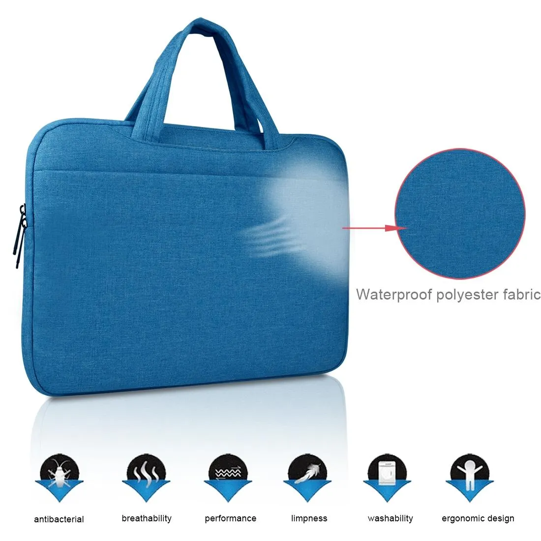 15.6 Inch Laptop Tablet Bag with Multiple Pockets and Soft Oxford Cloth Handle