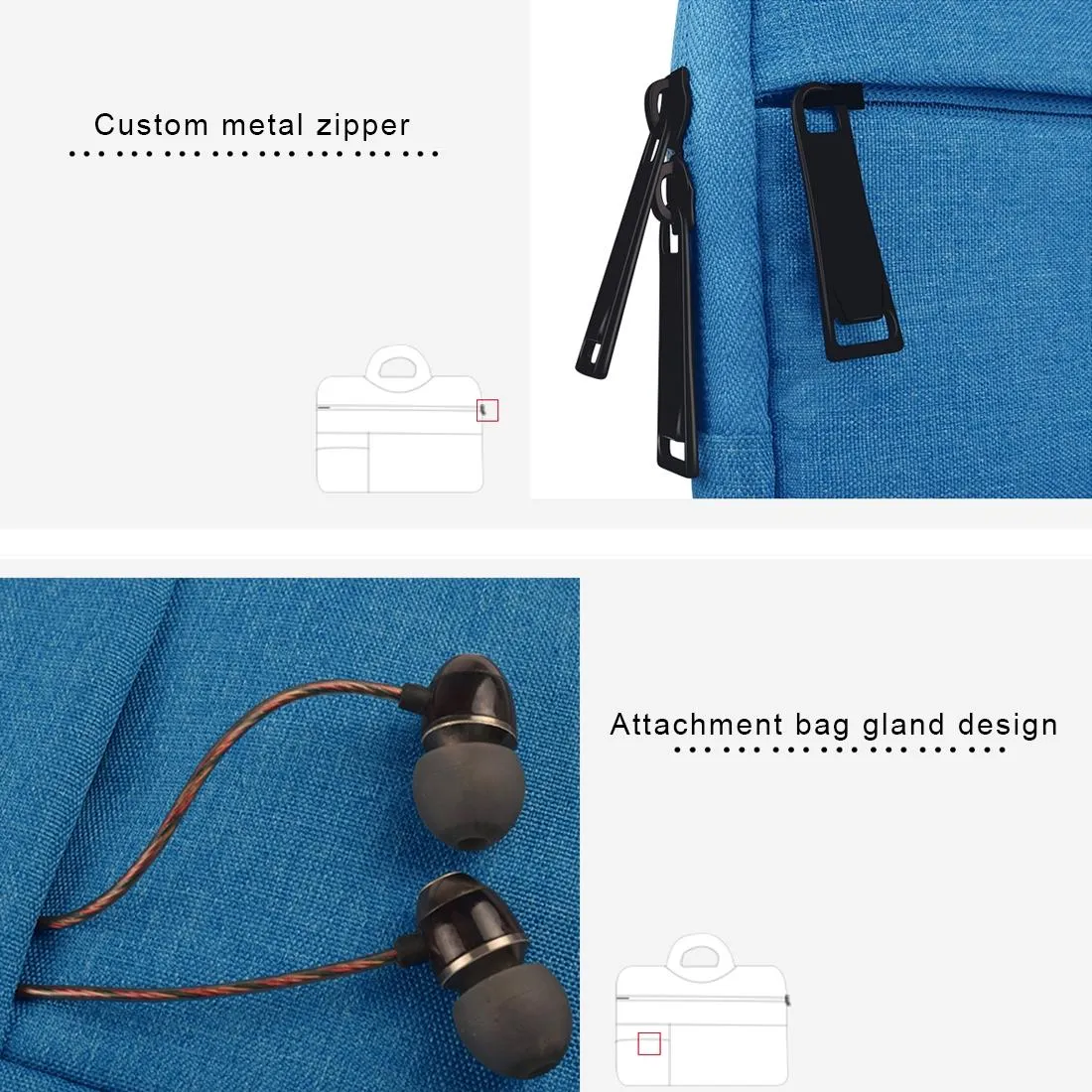 15.6 Inch Laptop Tablet Bag with Multiple Pockets and Soft Oxford Cloth Handle