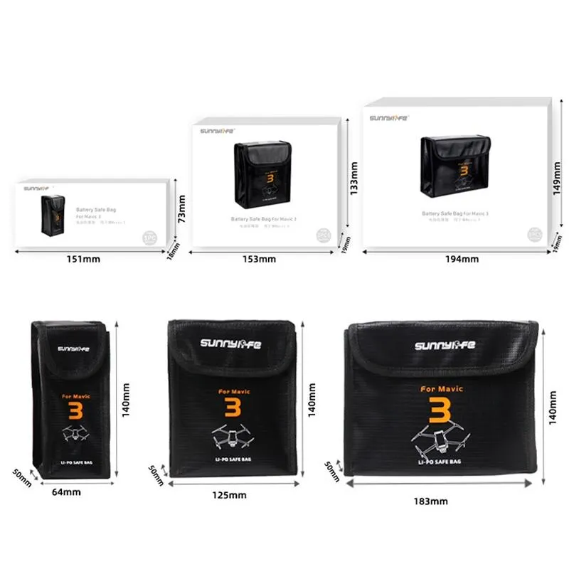 3-in-1 Mavic 3 Battery Storage Bags - Safe & Explosion-proof