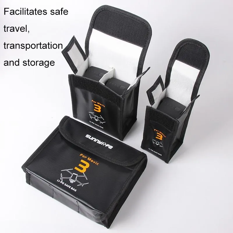 3-in-1 Mavic 3 Battery Storage Bags - Safe & Explosion-proof