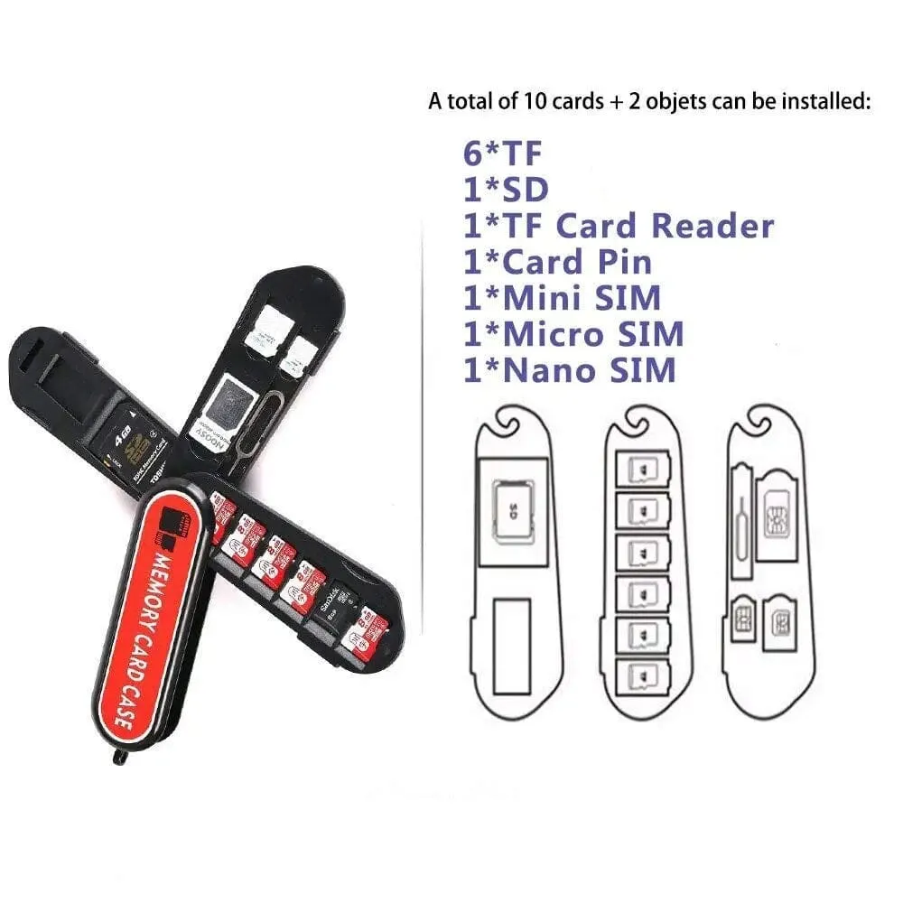 7slots 12slots Memory Card Case with Sd Micro Sd Tf Mini Sim Micro Sim Nano Sim Memory Card Waterproof Storage Box