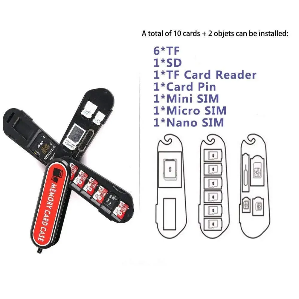 7slots 12slots Memory Card Case with Sd Micro Sd Tf Mini Sim Micro Sim Nano Sim Memory Card Waterproof Storage Box