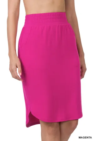 Hattie Skirt in Magenta- Misses and Plus (M,1X)