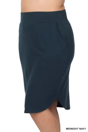 Hattie Skirt in Midnight Navy-  Plus (1X,3X)