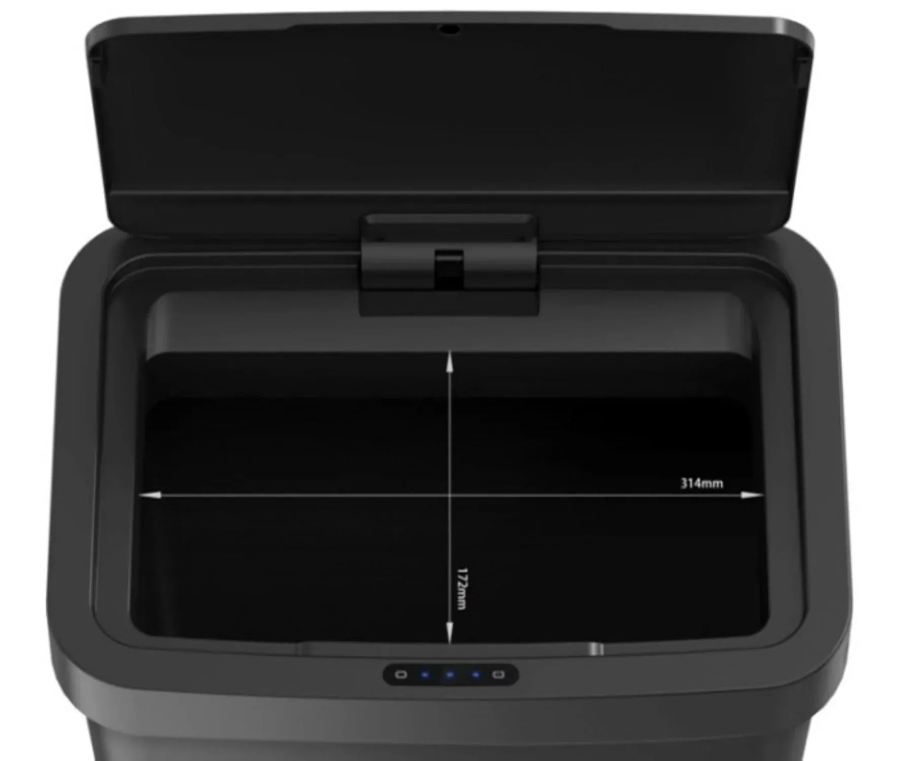 Mainstays 13.2 Gallon Kitchen Sensor Trash Can, Plastic Motion Sensor Kitchen Trash Can, Black