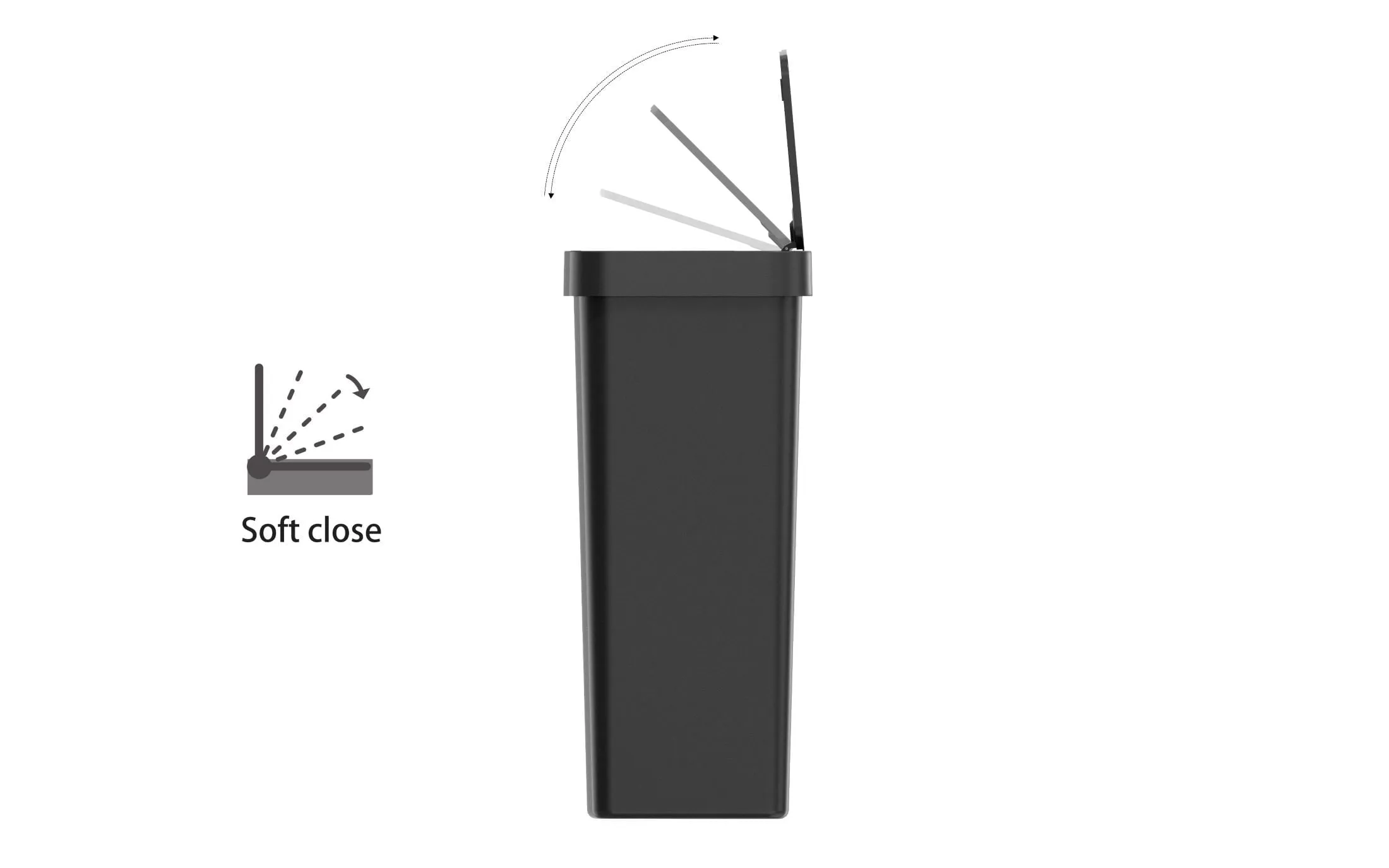 Mainstays 13.2 Gallon Kitchen Sensor Trash Can, Plastic Motion Sensor Kitchen Trash Can, Black