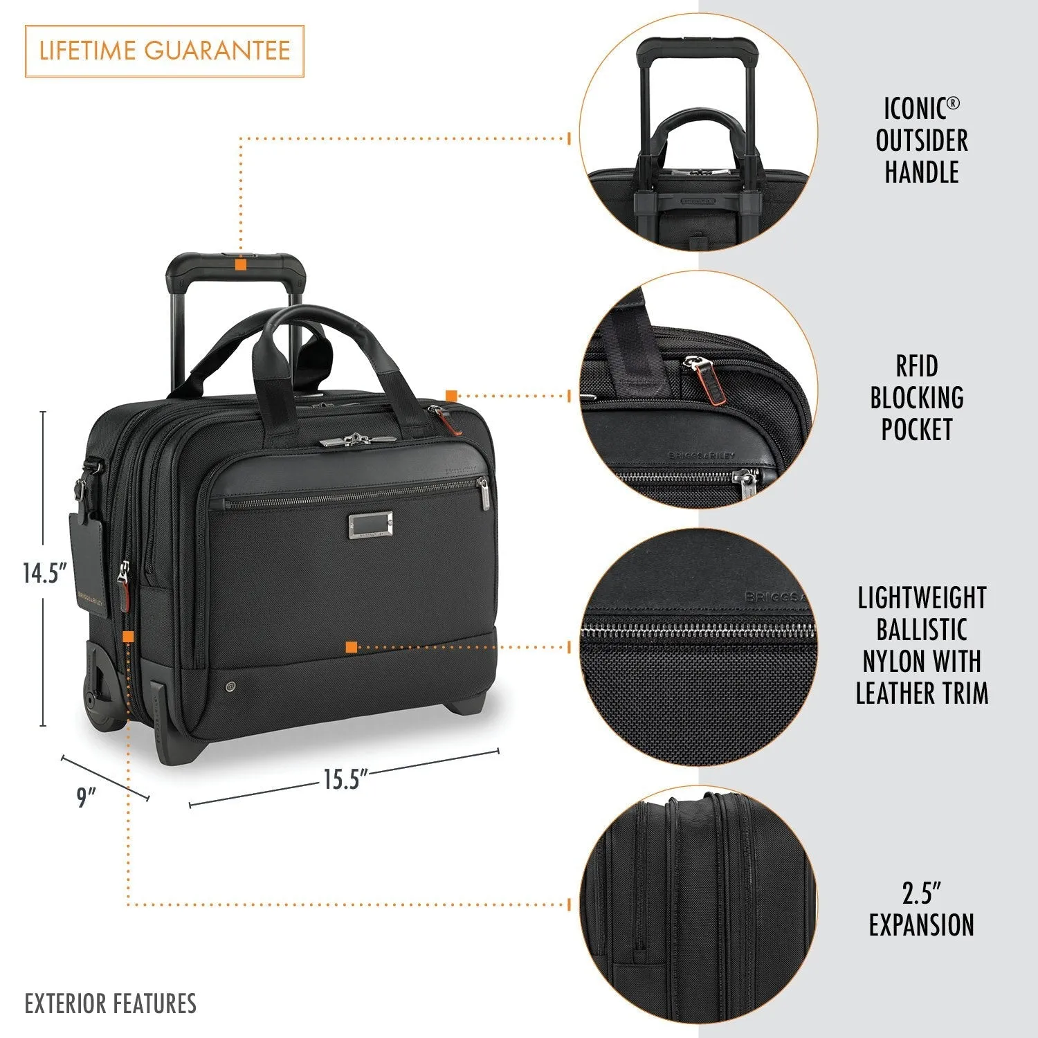 Medium 2-Wheel Expandable Brief