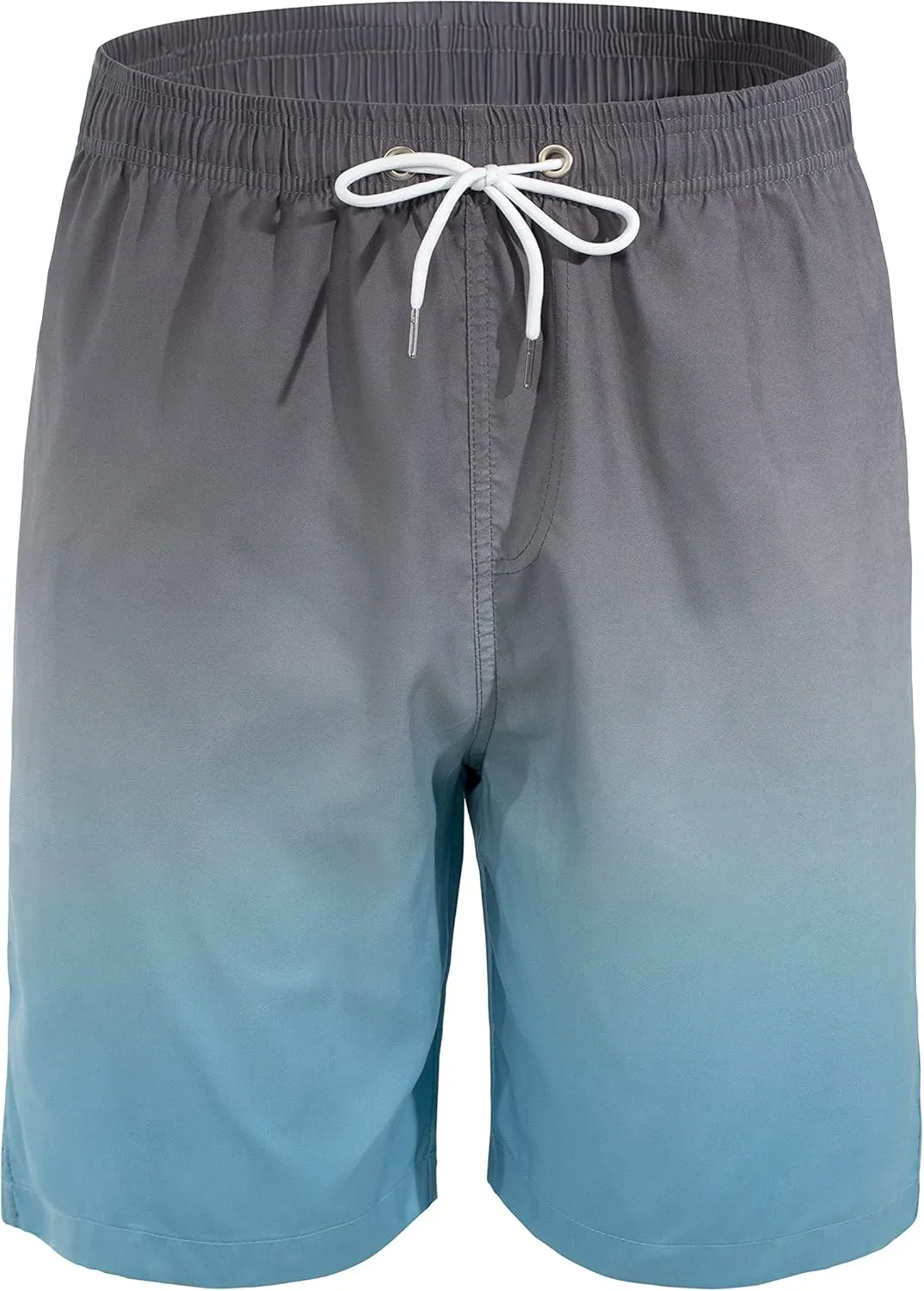 Mens Summer Beach Quick-Dry Board Shorts Color-Gradient Printed Swim Trunks