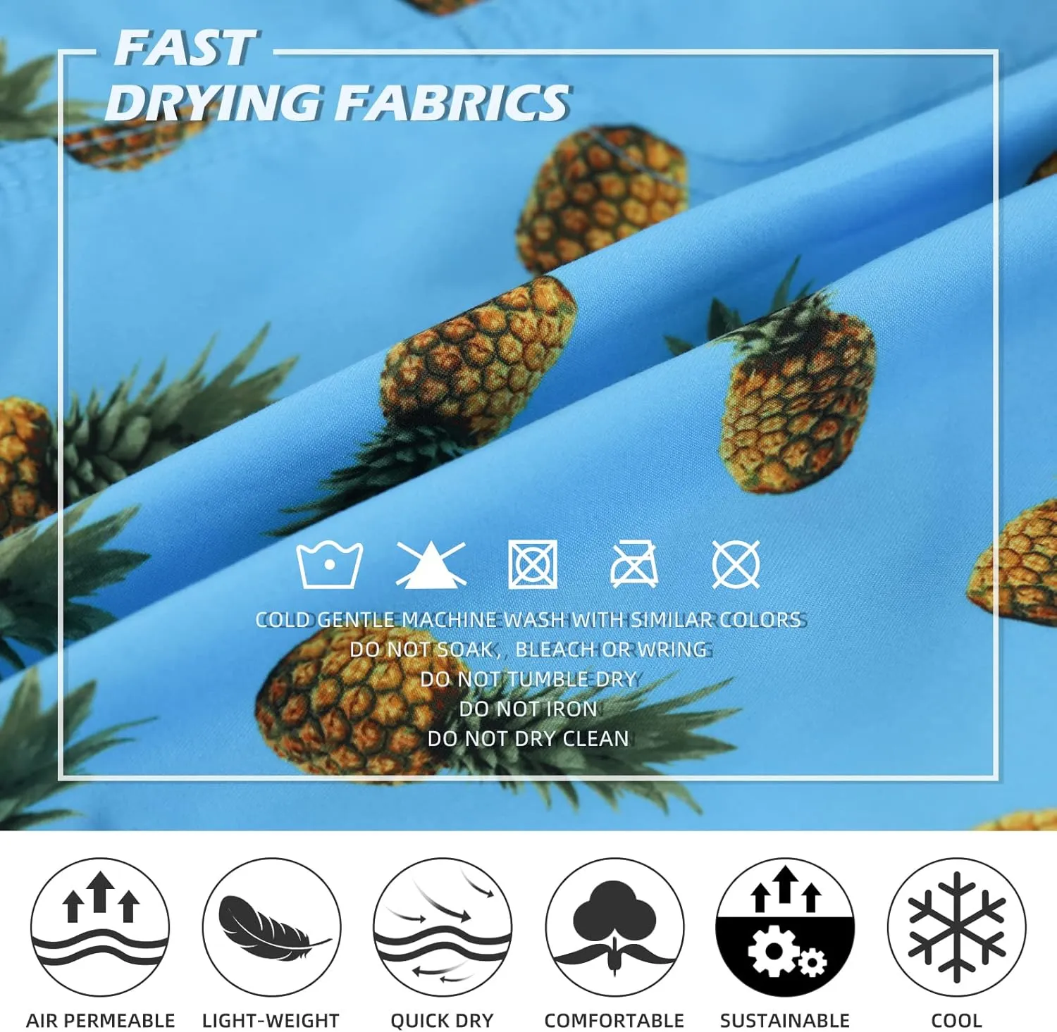 Mens Summer Beach Quick-Dry Board Shorts Color-Gradient Printed Swim Trunks