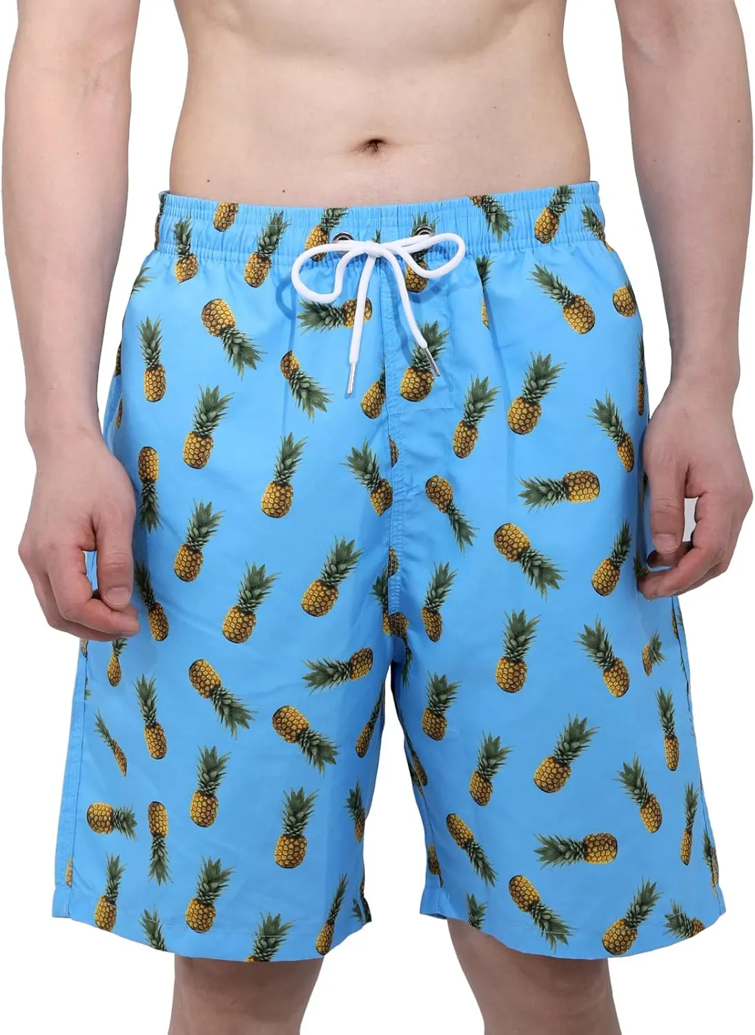 Mens Summer Beach Quick-Dry Board Shorts Color-Gradient Printed Swim Trunks