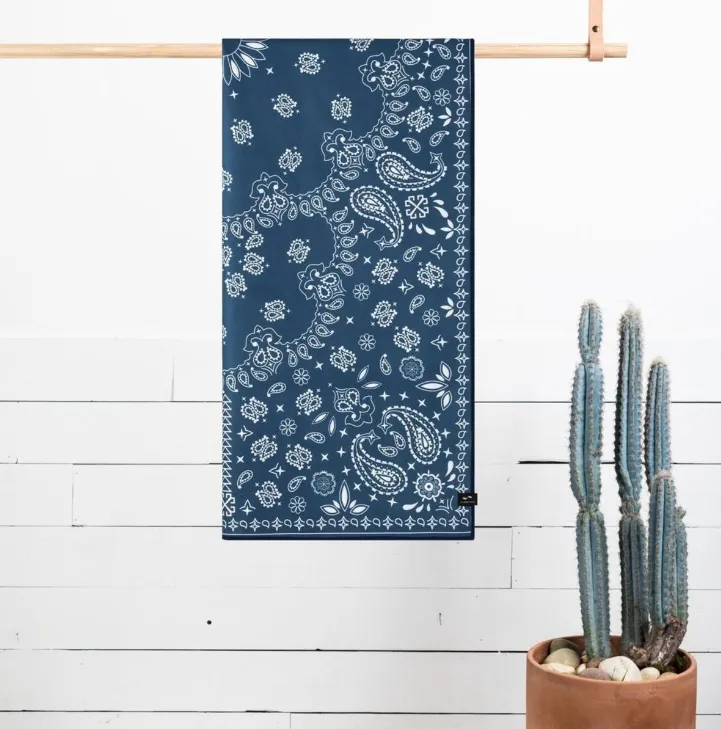Navy Paisley Park Quick Dry Towel