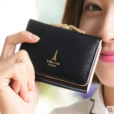 New arrival wallets Fashion women wallets multi-function High quality small wallet purse short design three fold freeshipping