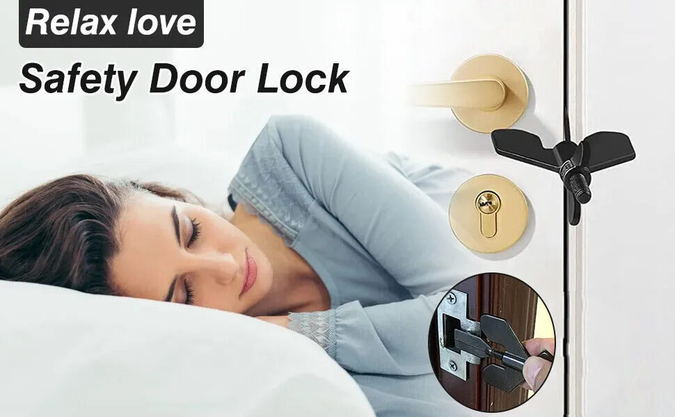 Portable Door Lock Home Security Hotel Safety Stainless Steel Privacy Extra Security Lock anti Theft